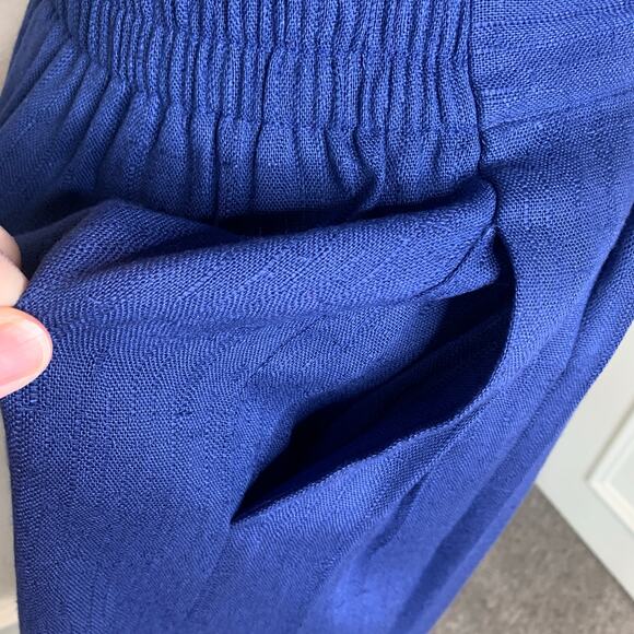 Vintage Blue Skirt Top Matching Set Vintage Rayon Flax Small - Picture 7 of 12